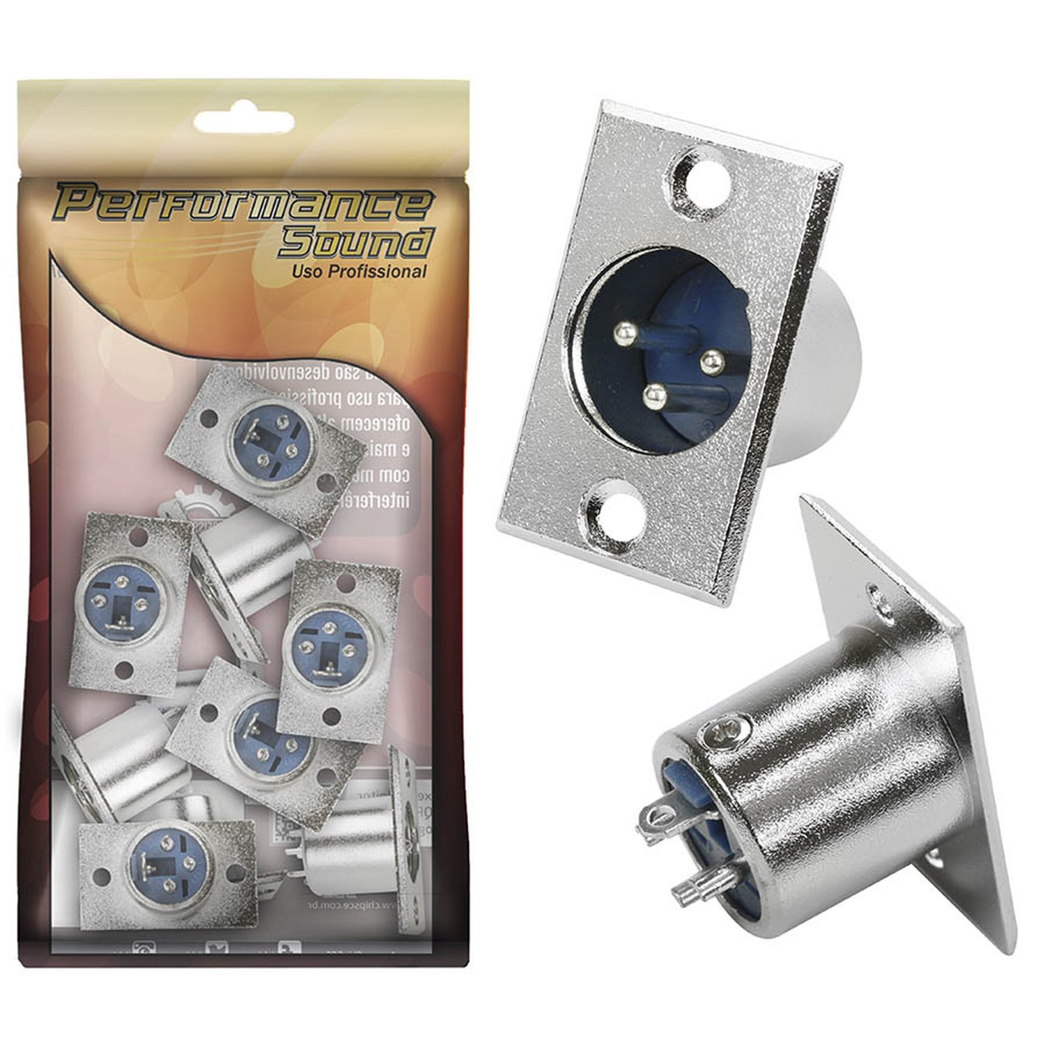 Conector Cannon PCI - Macho Furo Central - Metálico