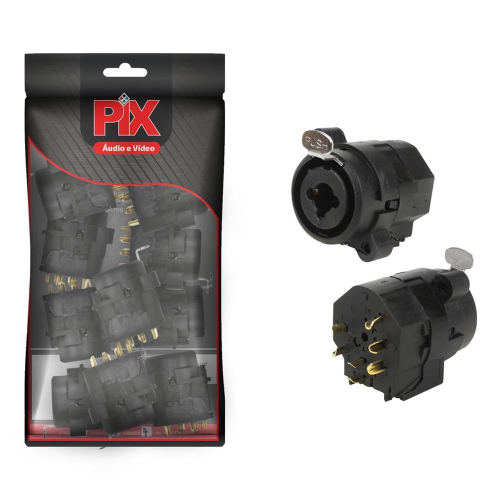 Conector Combo PCI - Cannon XLR Fêmea P10 Estéreo - Profissional