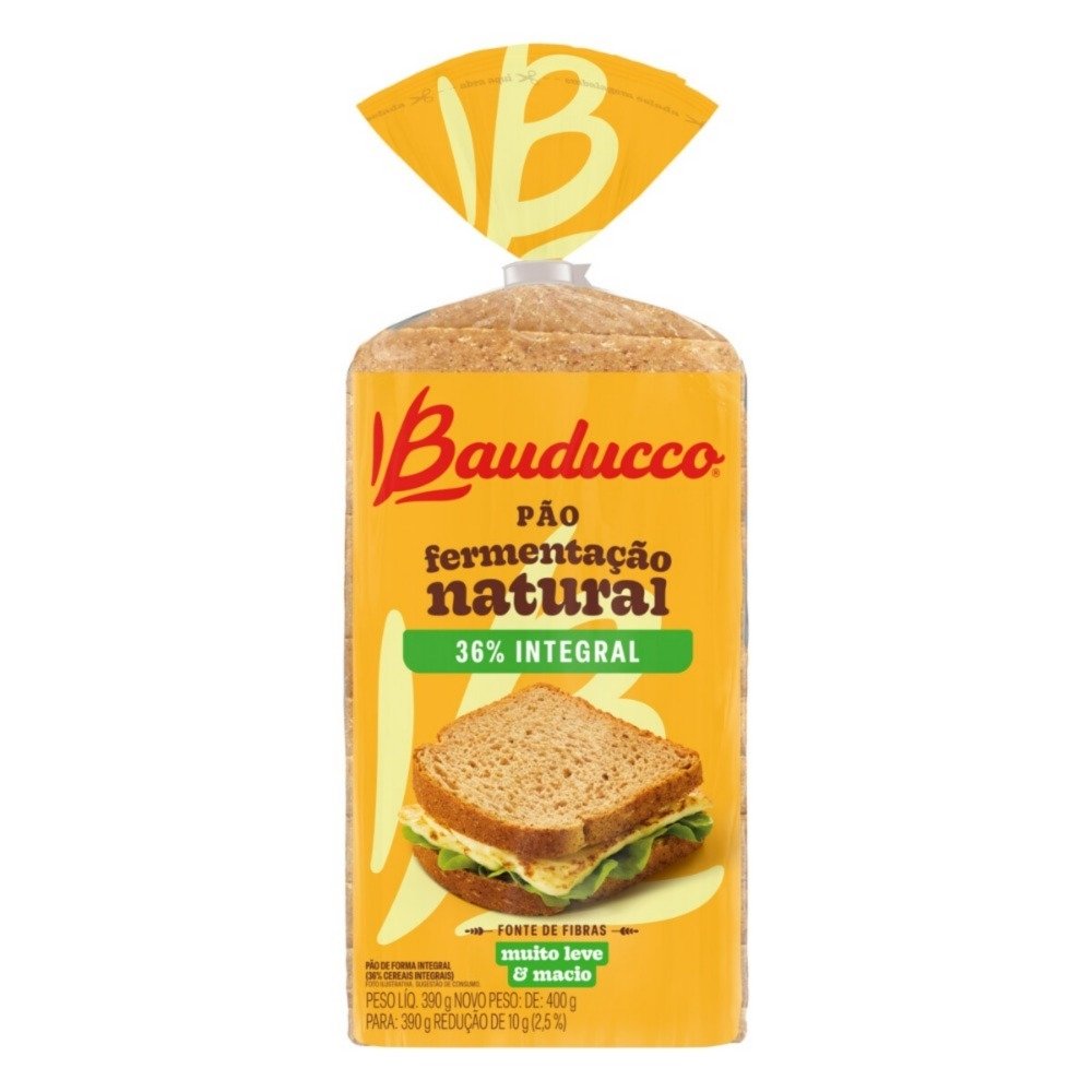 Pão de Forma Bauducco Integral 390g - Embalagem com 10 Unidades