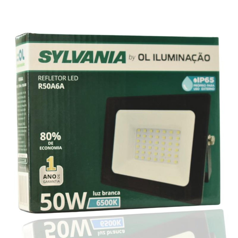 Refletor de LED 50W 6500K Branco Frio Bivolt Sylvânia