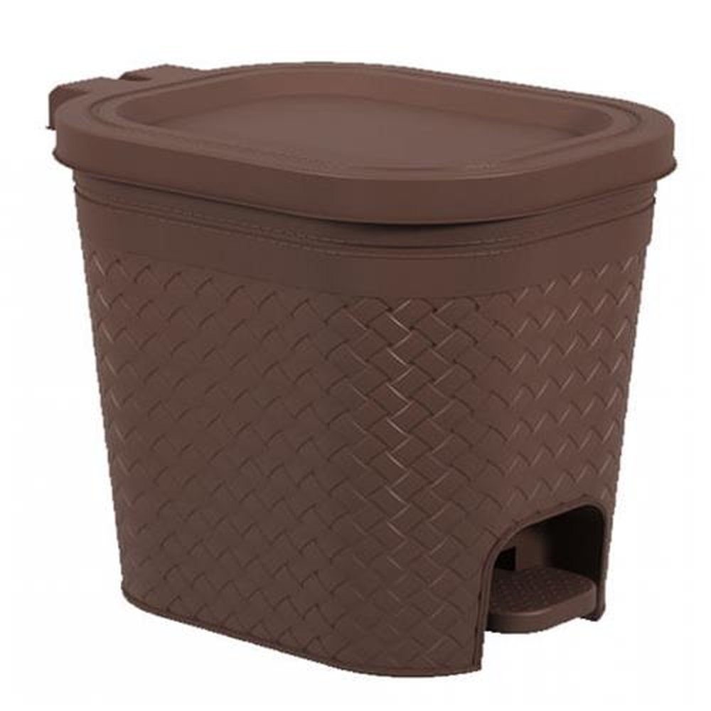 Lixeira com Pedal 6,5l Craft Coza 26,8 x 19,7 x 25,7 cm - Marrom
