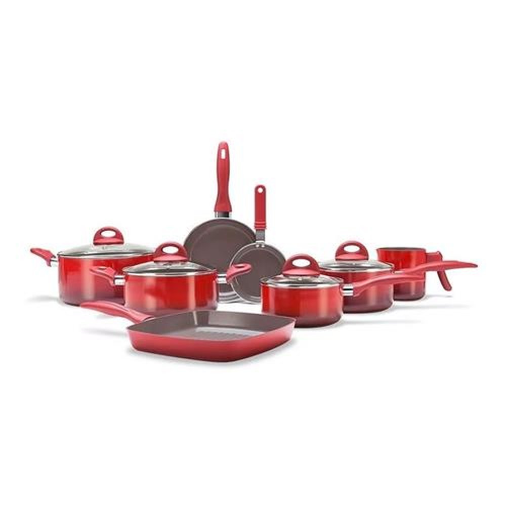 Conjunto de Panelas Brinox 8 peças Smart Plus Vermelha