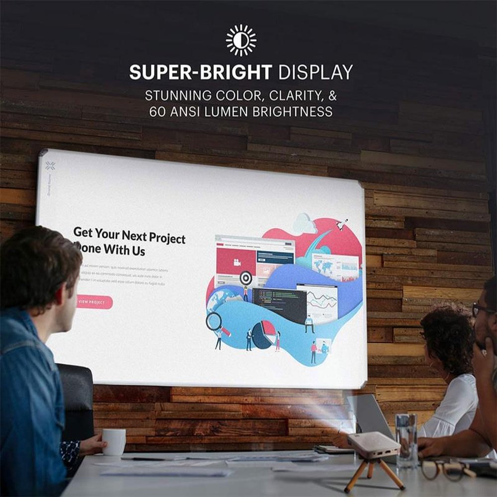 Projetor portátil de bolso Kodak 50 Lumens, UHD, HDMI, USB e micro SD