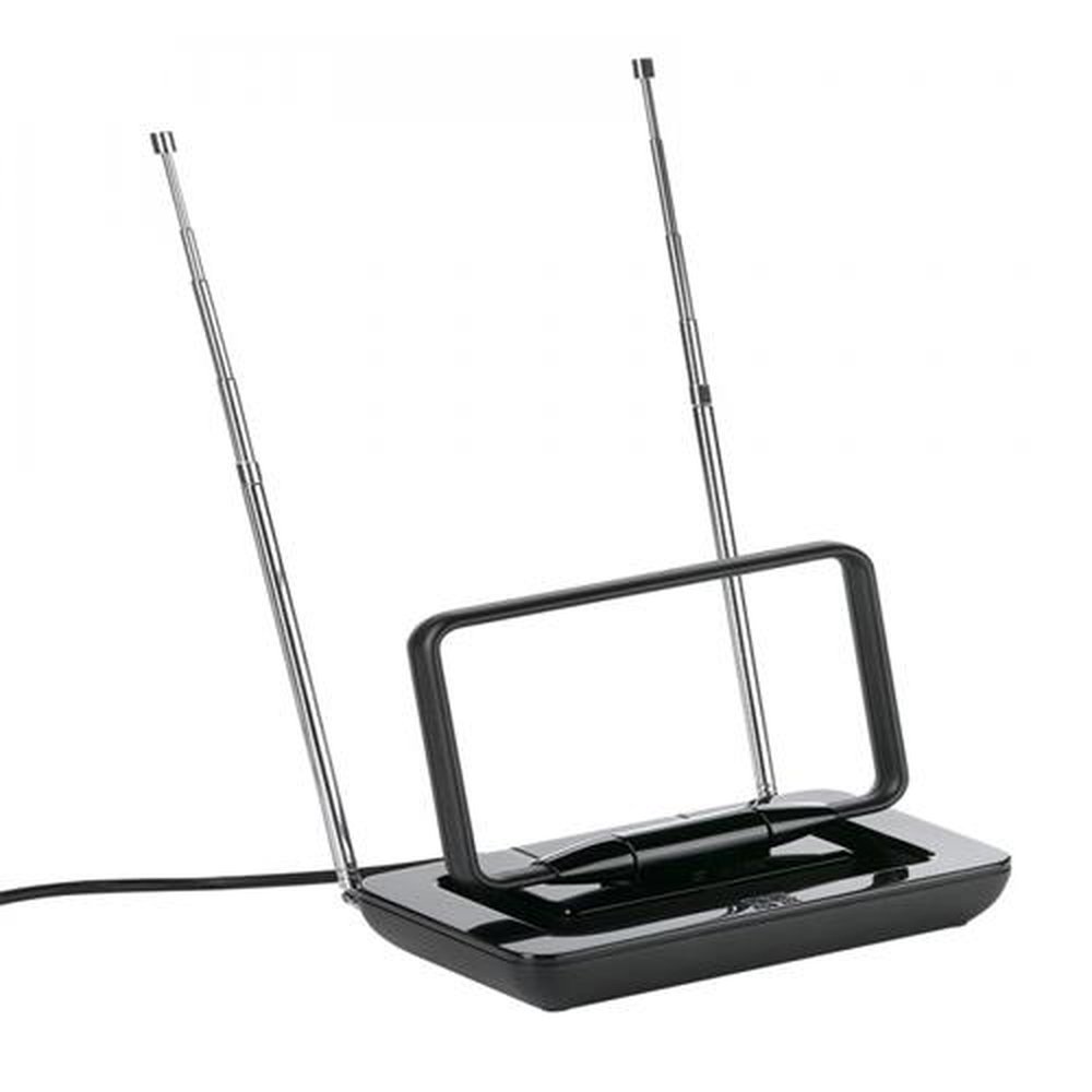 Antena Interna para TV Aberta de Sinal Digital HD, Telescópica, UHF / VHF e Rádio FM
