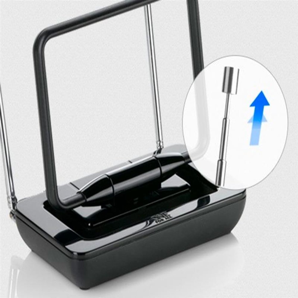 Antena Interna para TV Aberta de Sinal Digital HD, Telescópica, UHF / VHF e Rádio FM