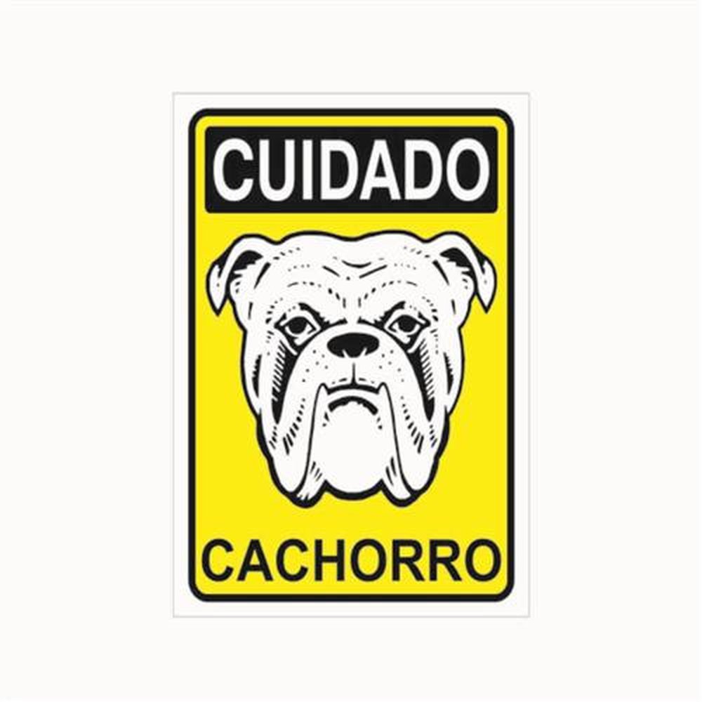 Placa de Sinalização Cuidado Cachorro Bravo Medida 20cmx30cm