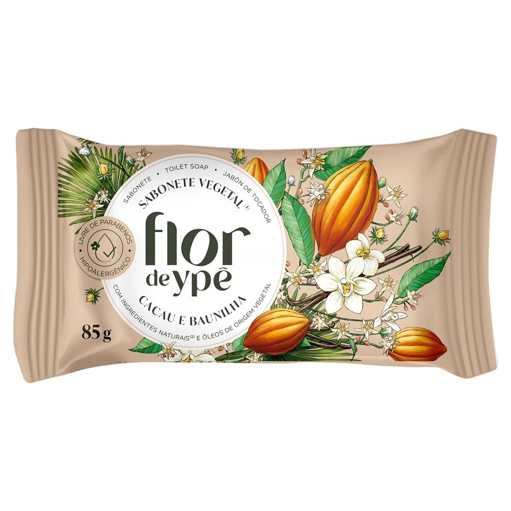 Sabonete Vegetal Flor de Ypê Cacau e Baunilha 85g