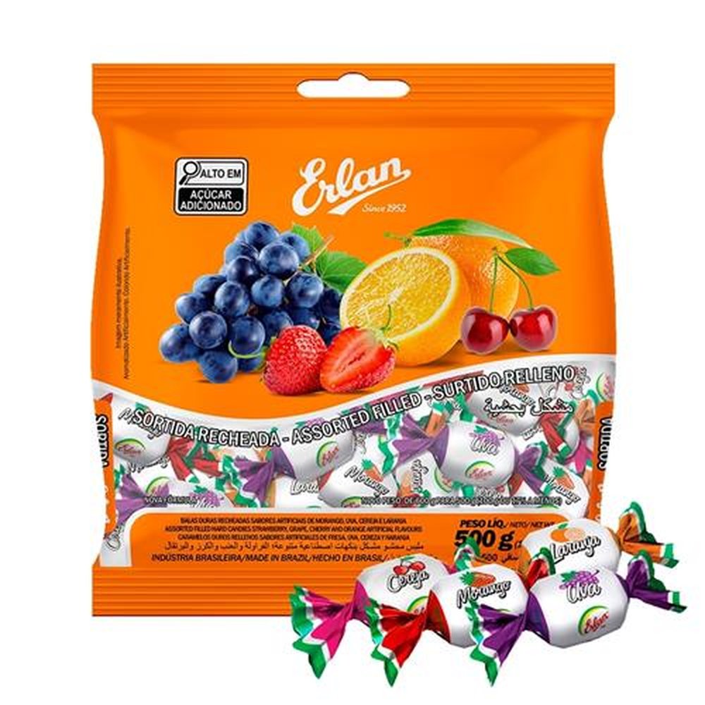 Bala Erlan Recheada Sortida 500g