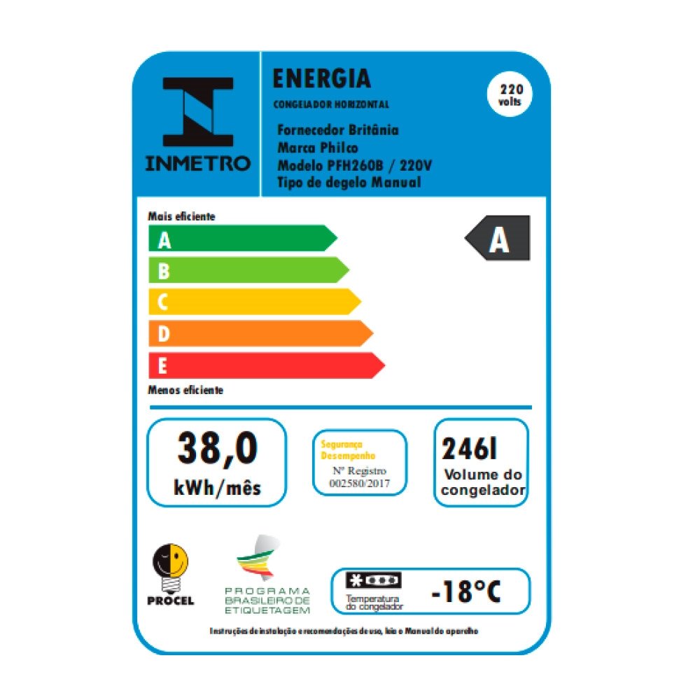 Freezer Horizontal Philco 246 Litros PFH260B, 2 em 1 - Classe A, Branco, 220V