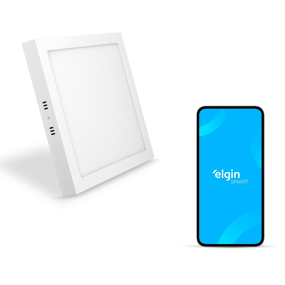 Painel Led Smart WiFi Quadrado Sobrepor 24W 3000-6500K Elgin Bivolt