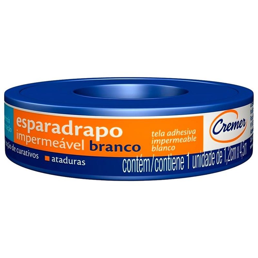 Esparadrapo Cremer Impermeável 1,2cmx4,5m - Embalagem com 12 Unidades