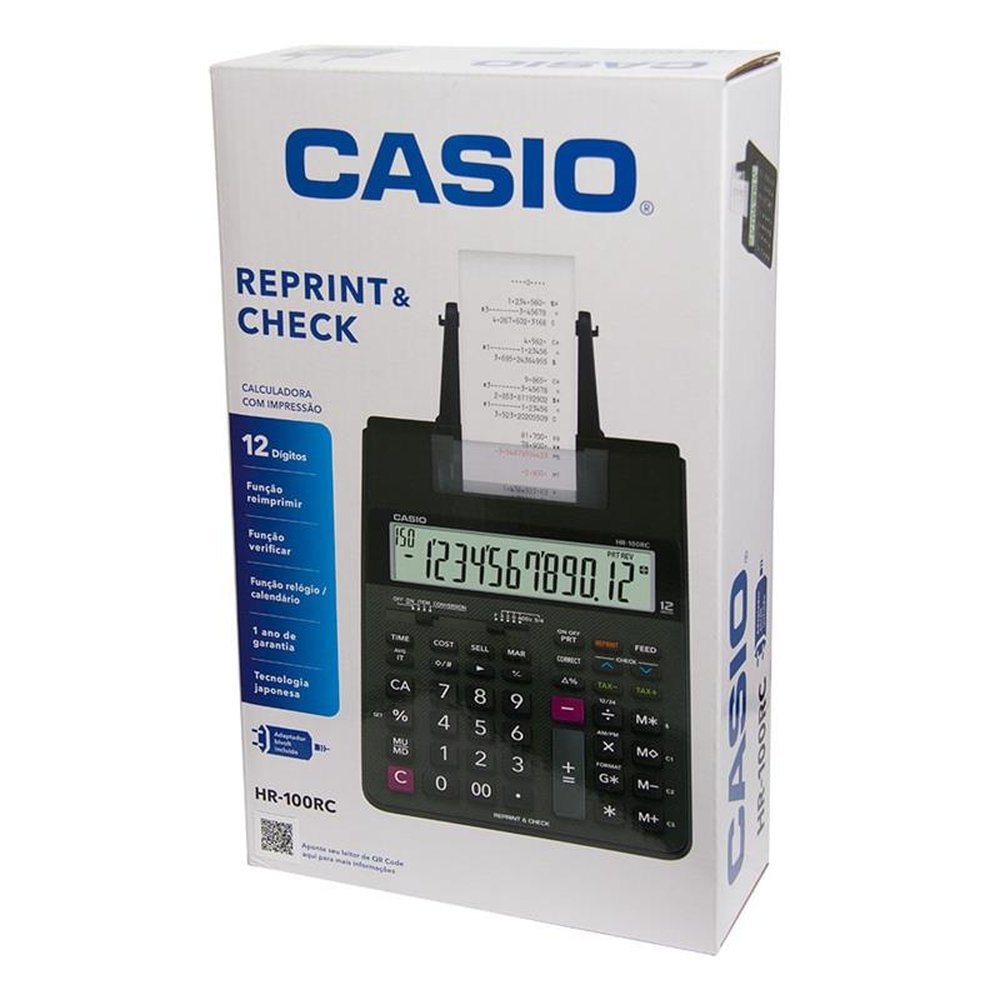 Calculadora Casio C/ Impressora, 12 Dígitos HR-100RC