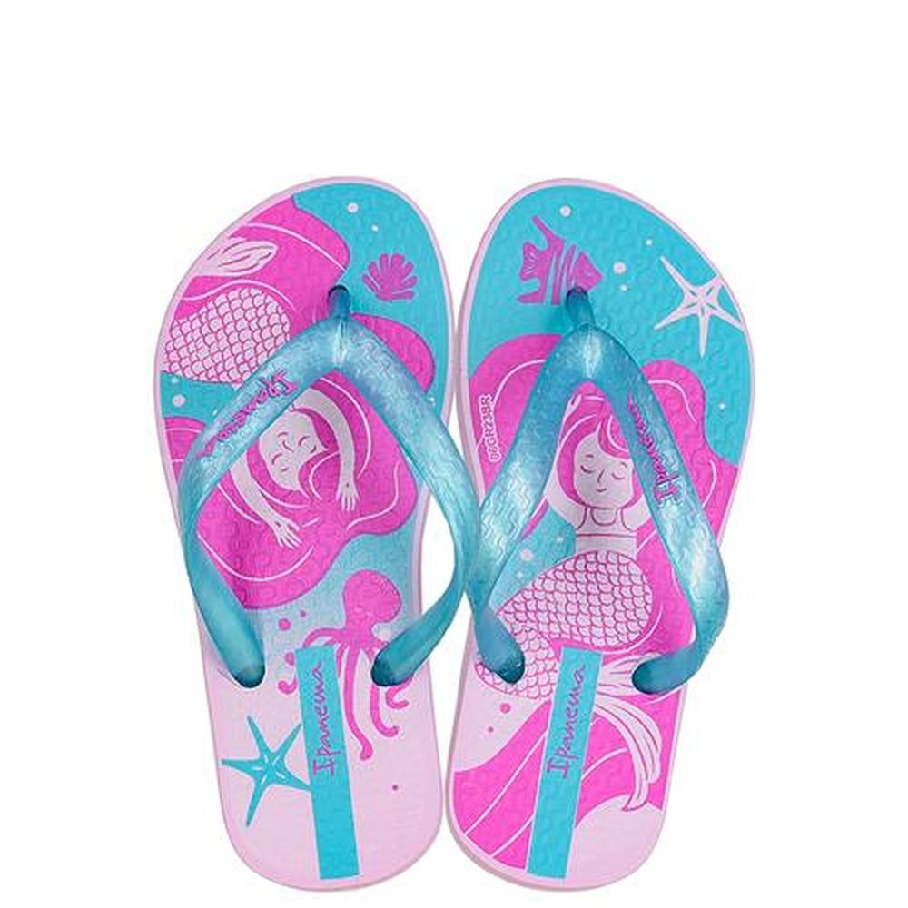 Chinelo Infantil Ipanema Fantasia Rosa - Azul - Grade com 12 pares