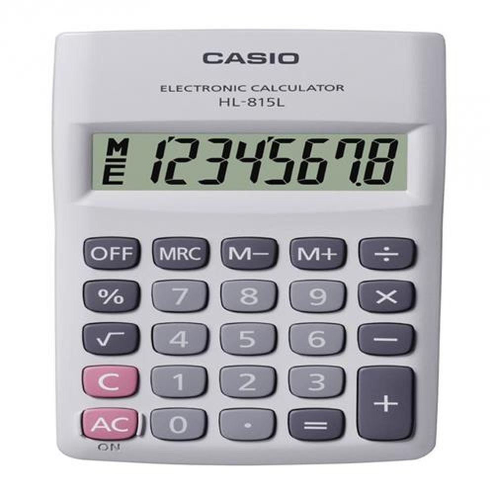 Calculadora Casio De Bolso Vertical C/ Visor 8 Dígitos HL-815L-WE
