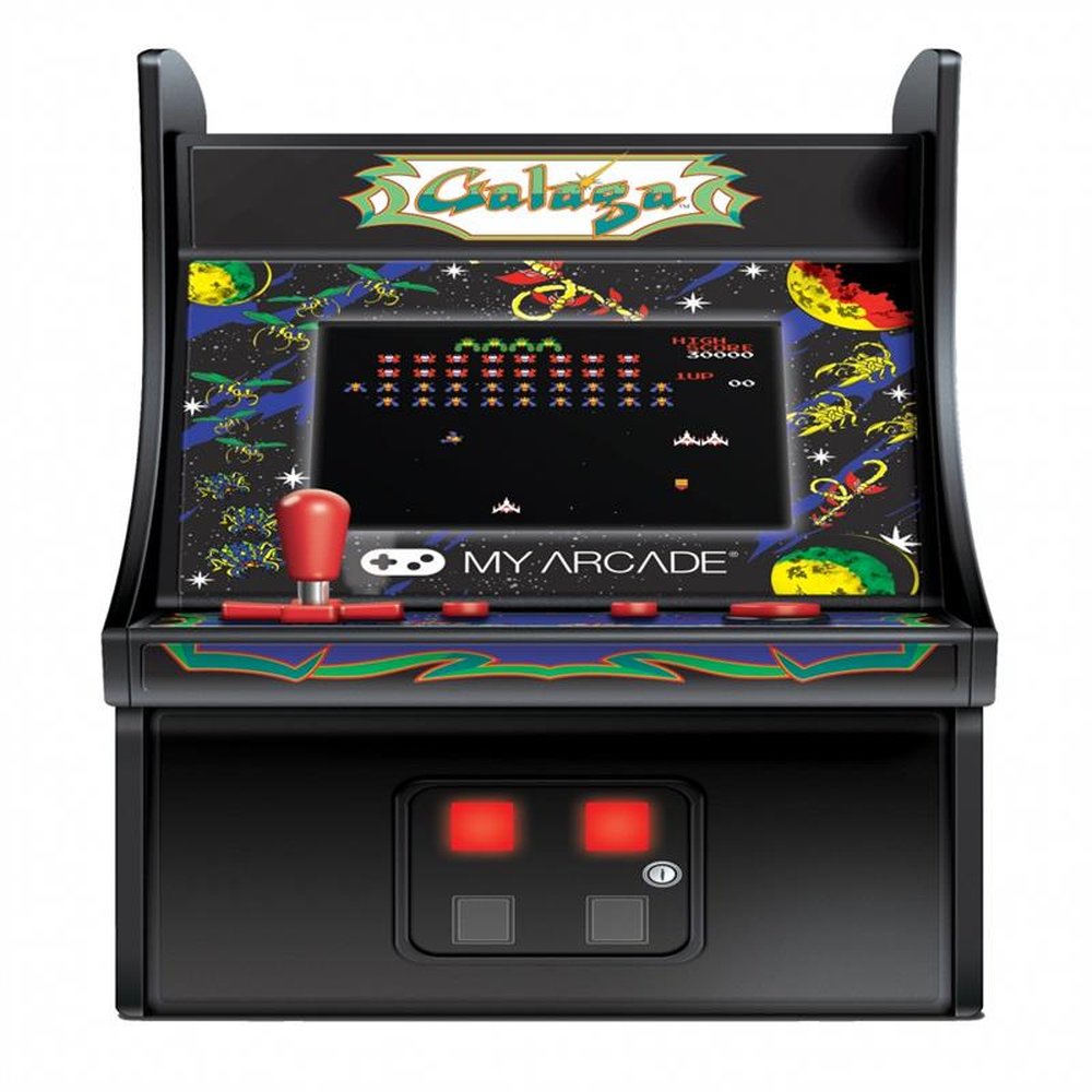Cabine Portátil Retrô Com Joystick Galaga Micro Player Dreamgear DGUNL-3222 Preta