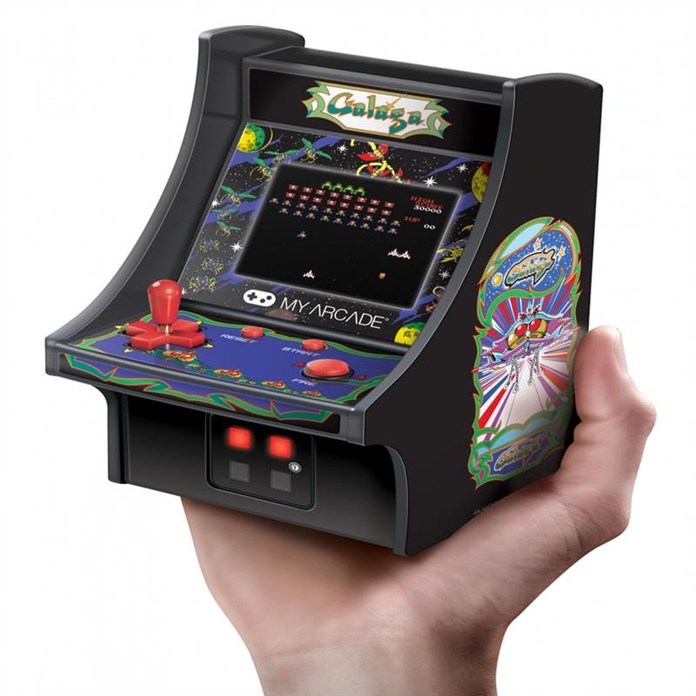 Cabine Portátil Retrô Com Joystick Galaga Micro Player Dreamgear DGUNL-3222 Preta