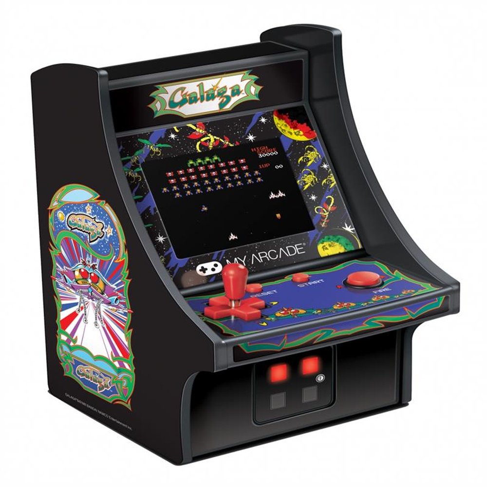 Cabine Portátil Retrô Com Joystick Galaga Micro Player Dreamgear DGUNL-3222 Preta