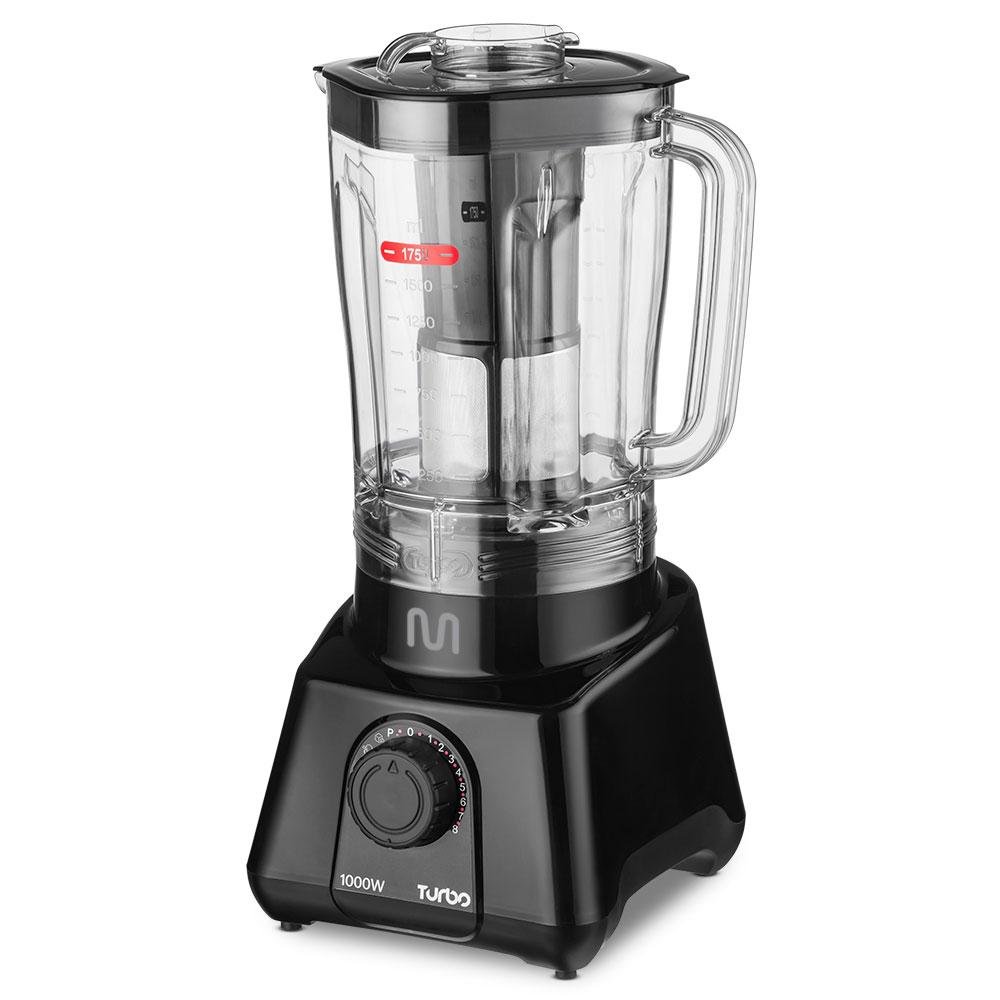 Liquidificador 2,6L Turbo Preto 1000w-127v Com 8 Velocidades Multi Home - LQ1001