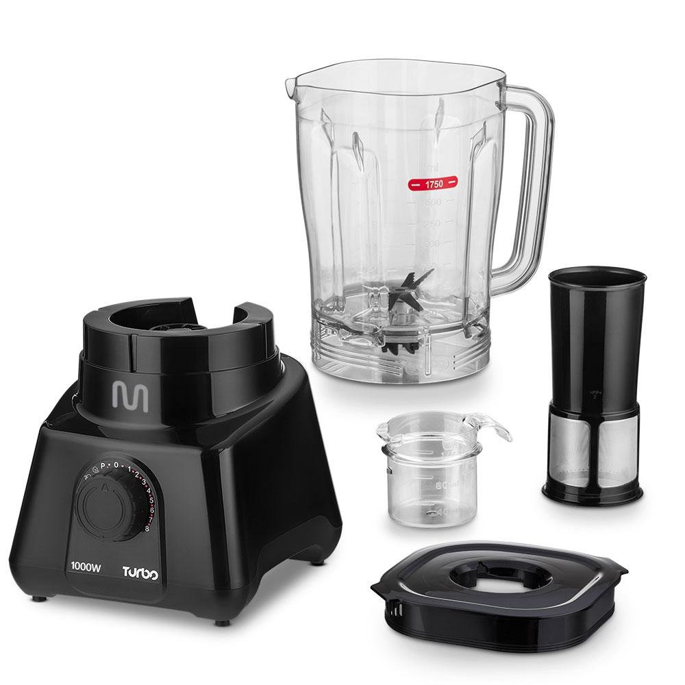 Liquidificador 2,6L Turbo Preto 1000w-127v Com 8 Velocidades Multi Home - LQ1001