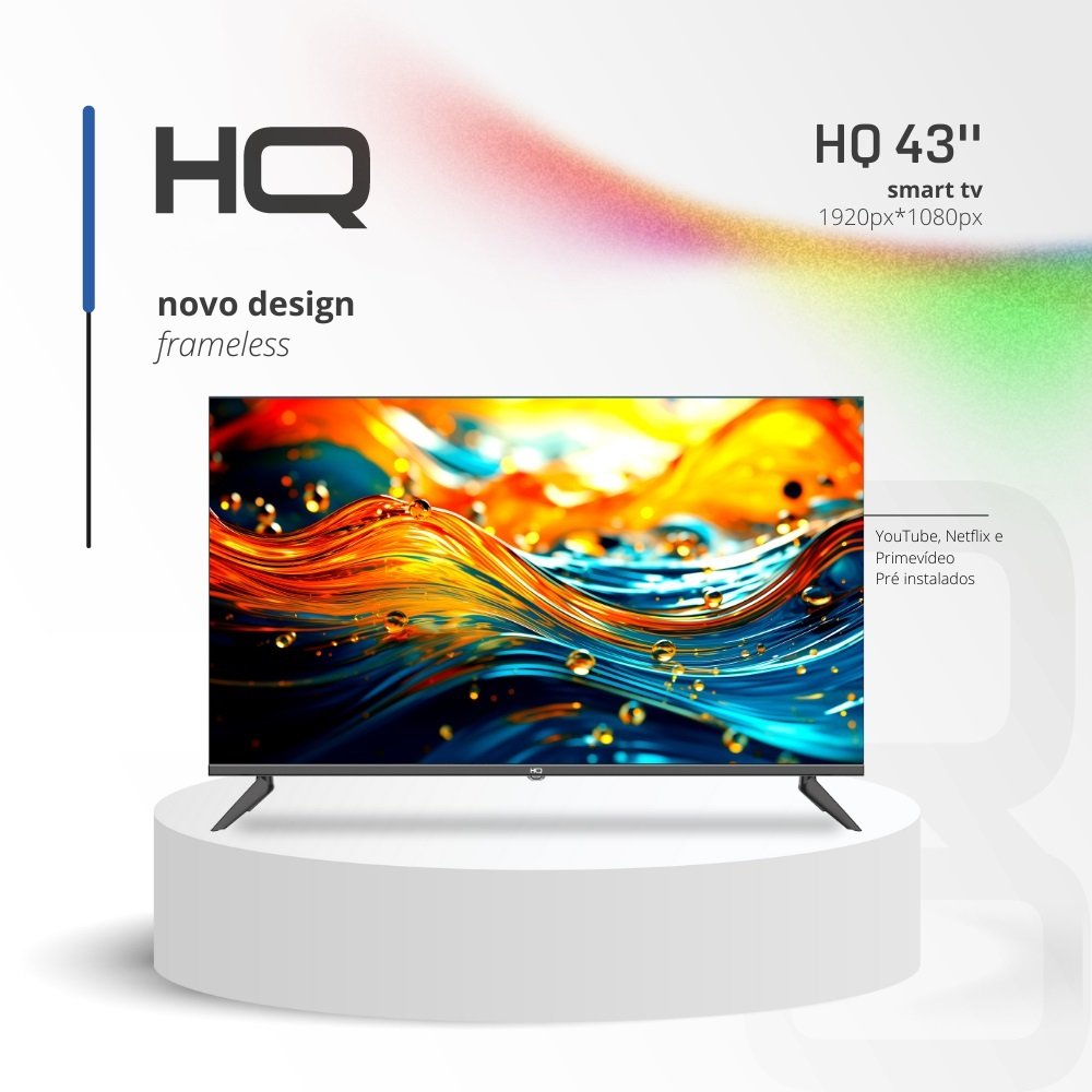Smart TV 43" HQ Full HD, HDR, tela sem bordas, Android 11, design Slim KDE43GR315LN