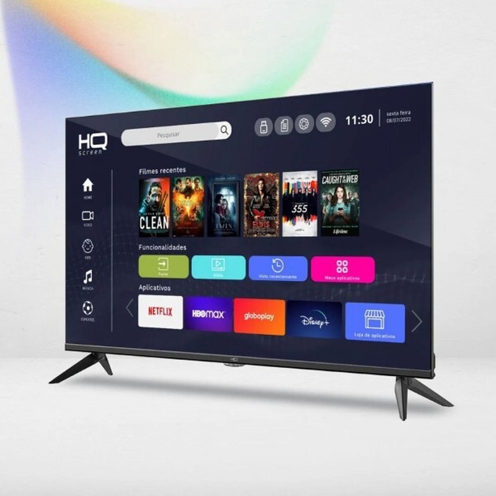 Smart Tv 65" Hq 4K 3 Hdmi 2 Usb Wi-Fi Design Slim E Tela Frameless