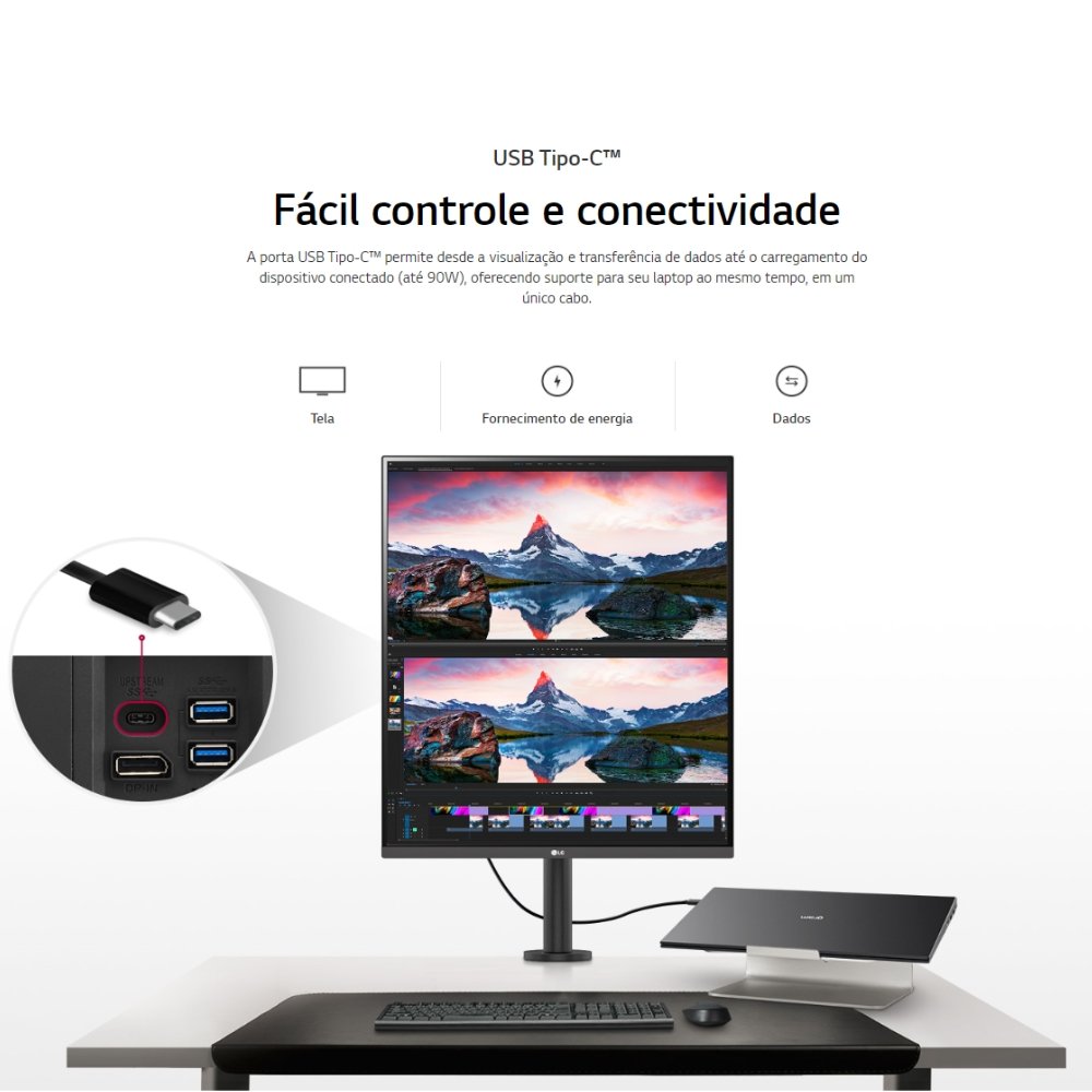 Monitor LG DualUp Ergo de 28 - 28MQ780-B