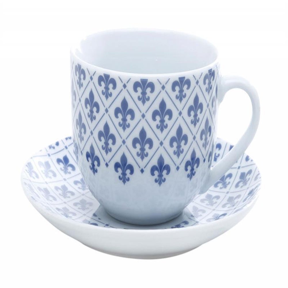 Aparelho de jantar 42 peças de porcelana Super White Flor de Liz