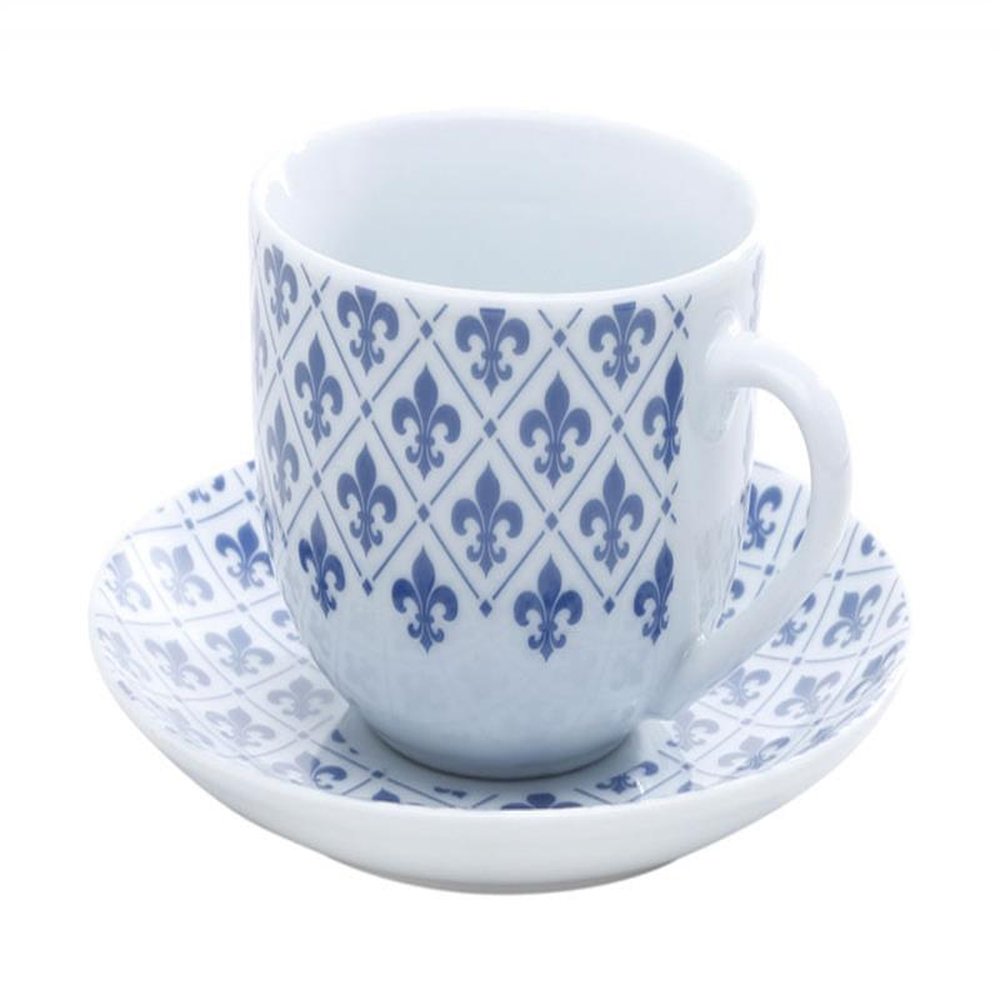 Aparelho de jantar 42 peças de porcelana Super White Flor de Liz