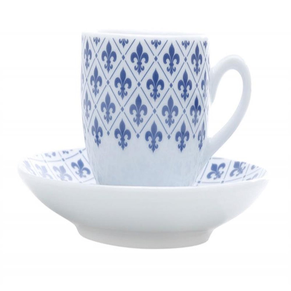 Aparelho de jantar 42 peças de porcelana Super White Flor de Liz