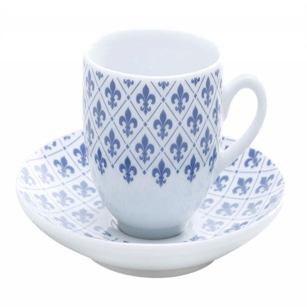 Aparelho de jantar 42 peças de porcelana Super White Flor de Liz