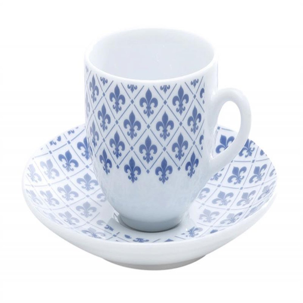 Aparelho de jantar 42 peças de porcelana Super White Flor de Liz