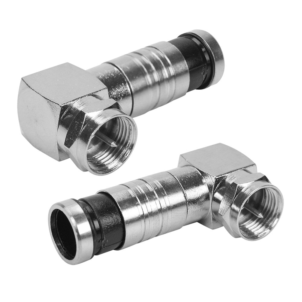 Conector F Para Antena Compressão RG-6 - 90 Graus
