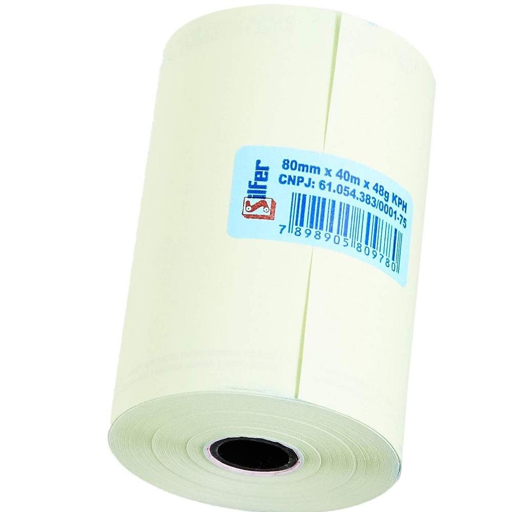 Bobina Térmica 80X40 Mm Branco 44G Caixa 30Un
