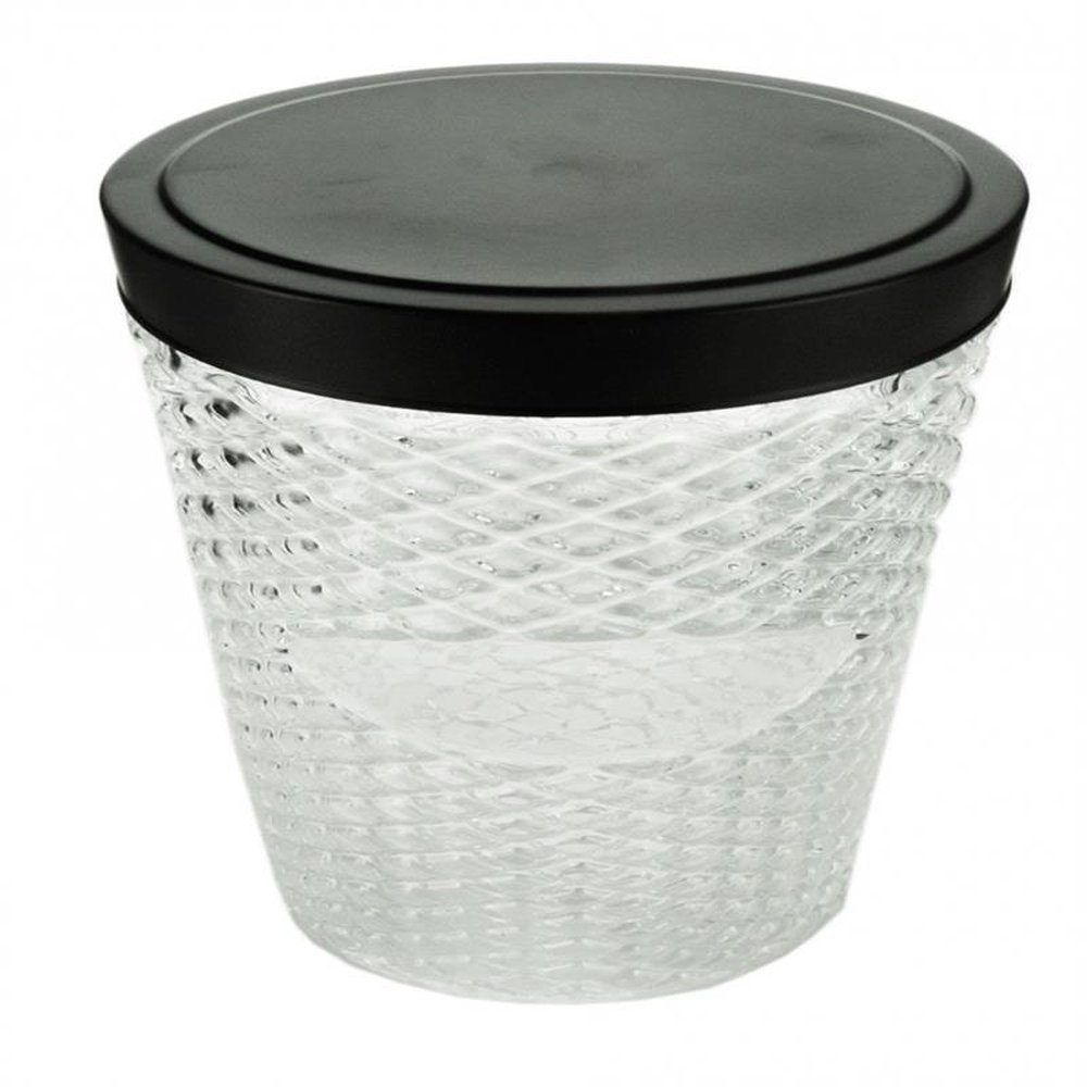Pote De Vidro Com Tampa Preta Label 11x28cm 2180ml