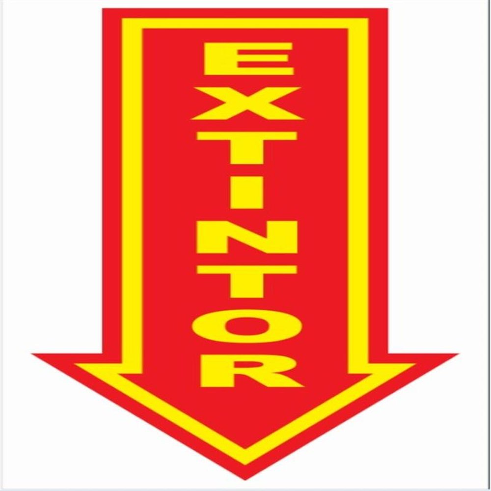 Placa de Sinalização Extintor Seta Proibido Colocar Medida 20cmx30cm