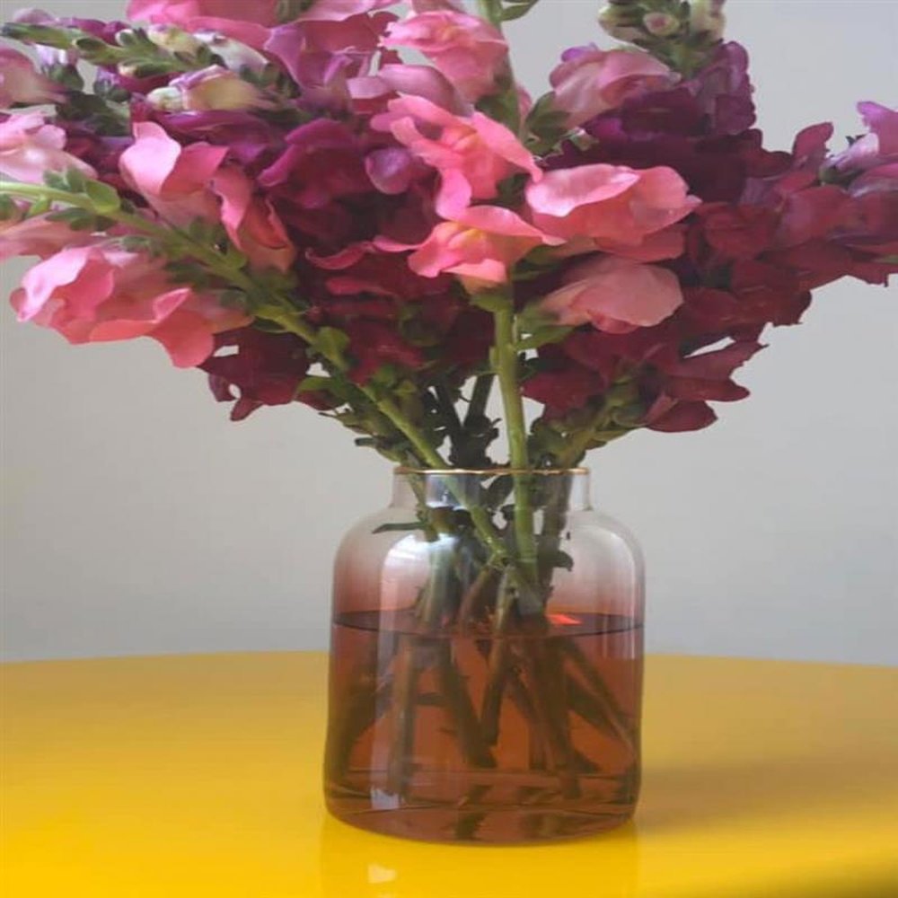 Vaso De Vidro Ombré Em Degradê Cor Coral 8 Cm X 14 Cm
