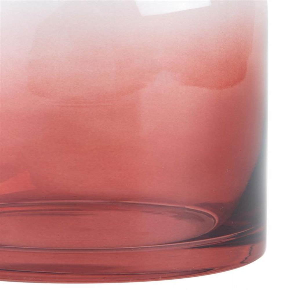 Vaso De Vidro Ombré Em Degradê Cor Coral 8 Cm X 14 Cm
