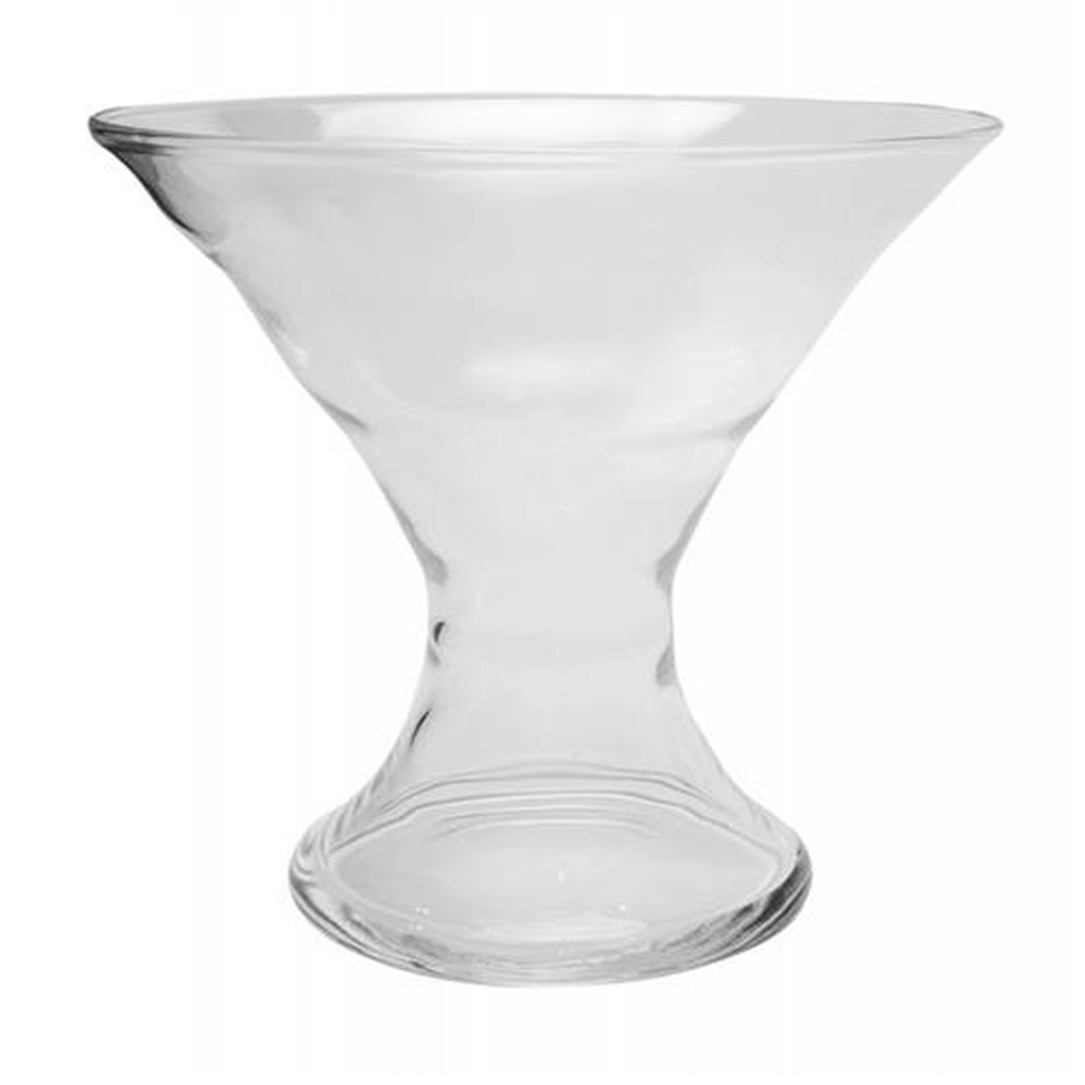 Vaso Ornamental Grande Cálice,Transparente E Incolor Bianco E Nero 40 Cm X 38 Cm