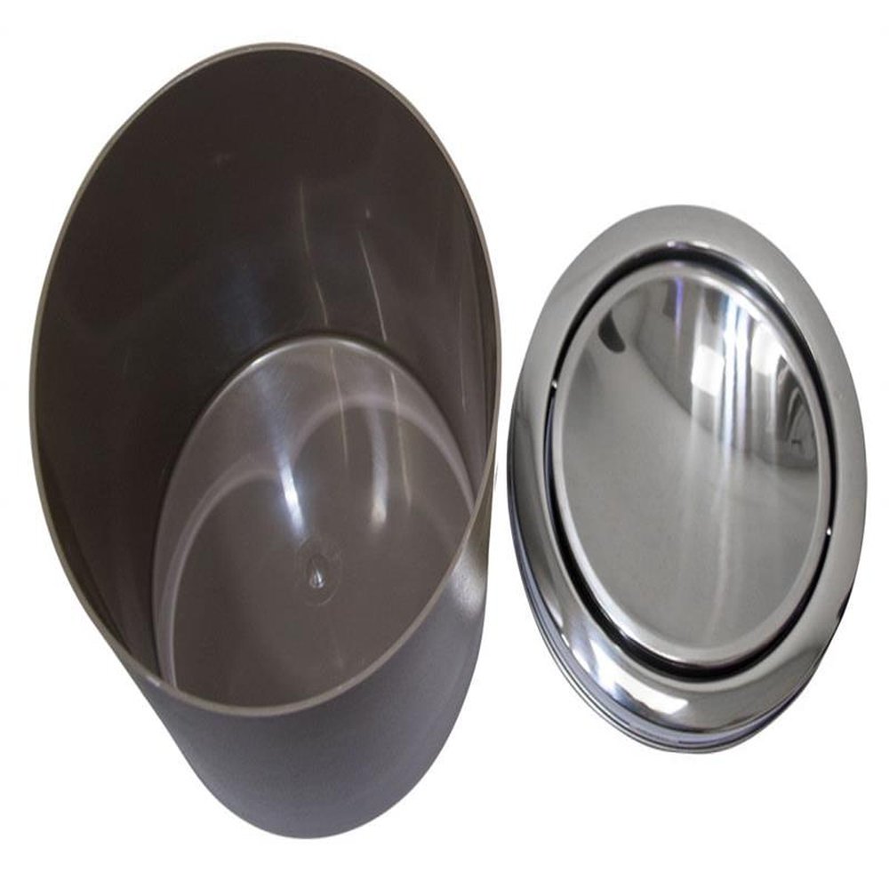 Lixeira com Tampa Basculante Inox 19 x 21 x 19 cm 5,4 L - Warm Gray Coza
