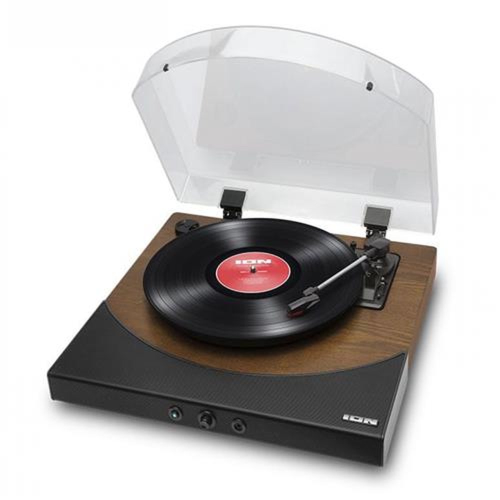 Toca-discos Vinil C/ Conversor Digital, Alto-falante Estéreo E Transmissão Remota De Áudio - Madeira