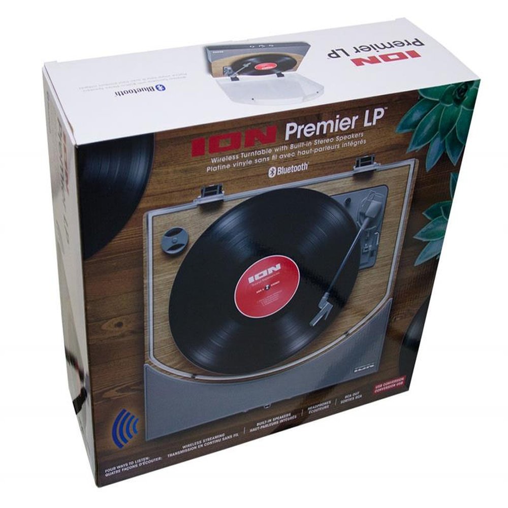 Toca-discos Vinil C/ Conversor Digital, Alto-falante Estéreo E Transmissão Remota De Áudio - Madeira