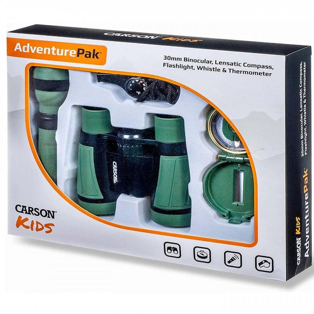 Kit Carson Adventure Pak C/ Binóculo, Bússola, Lanterna, Apito E Acessórios