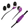 Fone De Ouvido Tipo Earphone Com Microfone E Comandos No Cabo - Roxa