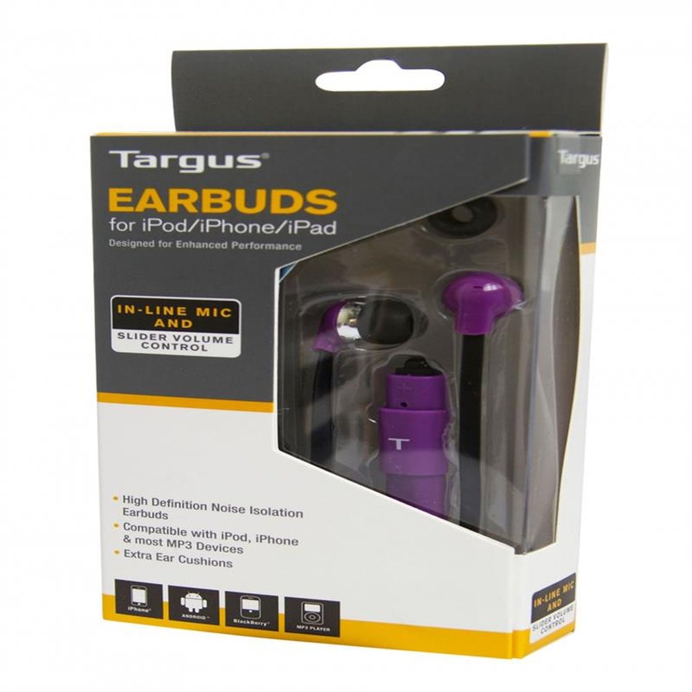 Fone De Ouvido Tipo Earphone Com Microfone E Comandos No Cabo - Roxa