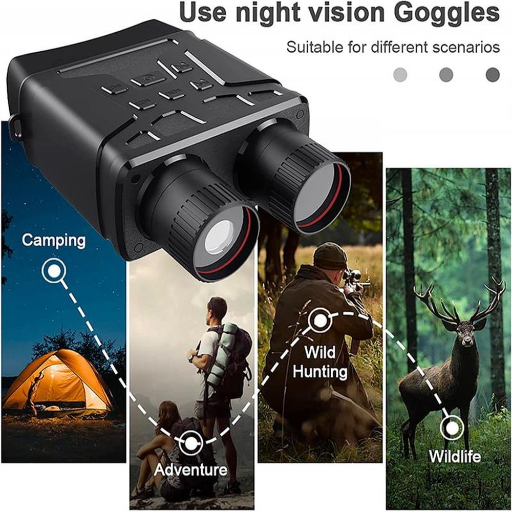Binóculo Com Câmera Full HD, Visão Noturna E Zoom Digital 5X