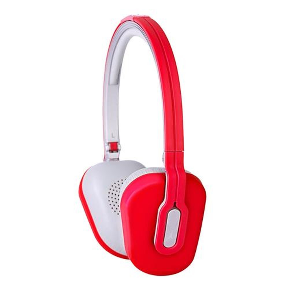 Fone De Ouvido Feminino Dobrável Com Mic., Controle De Volume E Estojo, Para IOS E Android - Vermelha