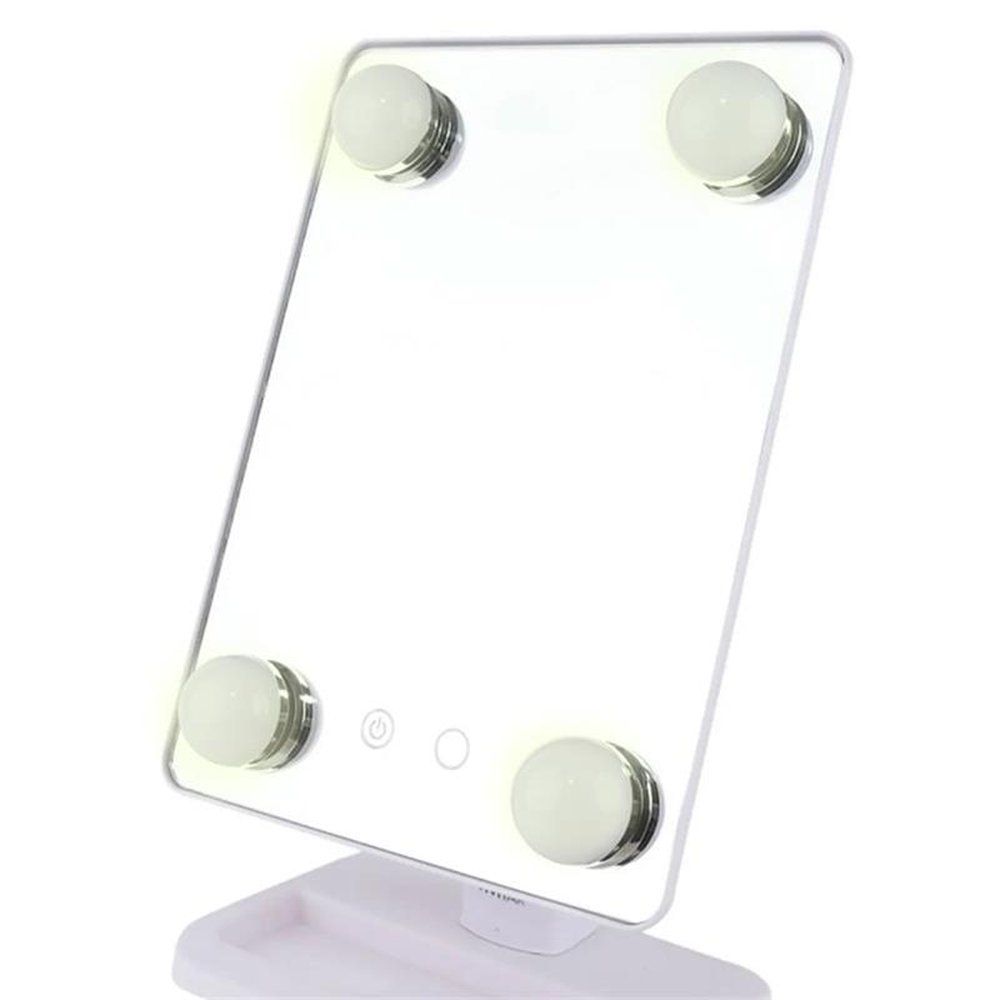 Espelho Para Maquiagem Vivitar Vanity Mirror C/ Iluminação Por LED E Rotação 360&deg; - Branca