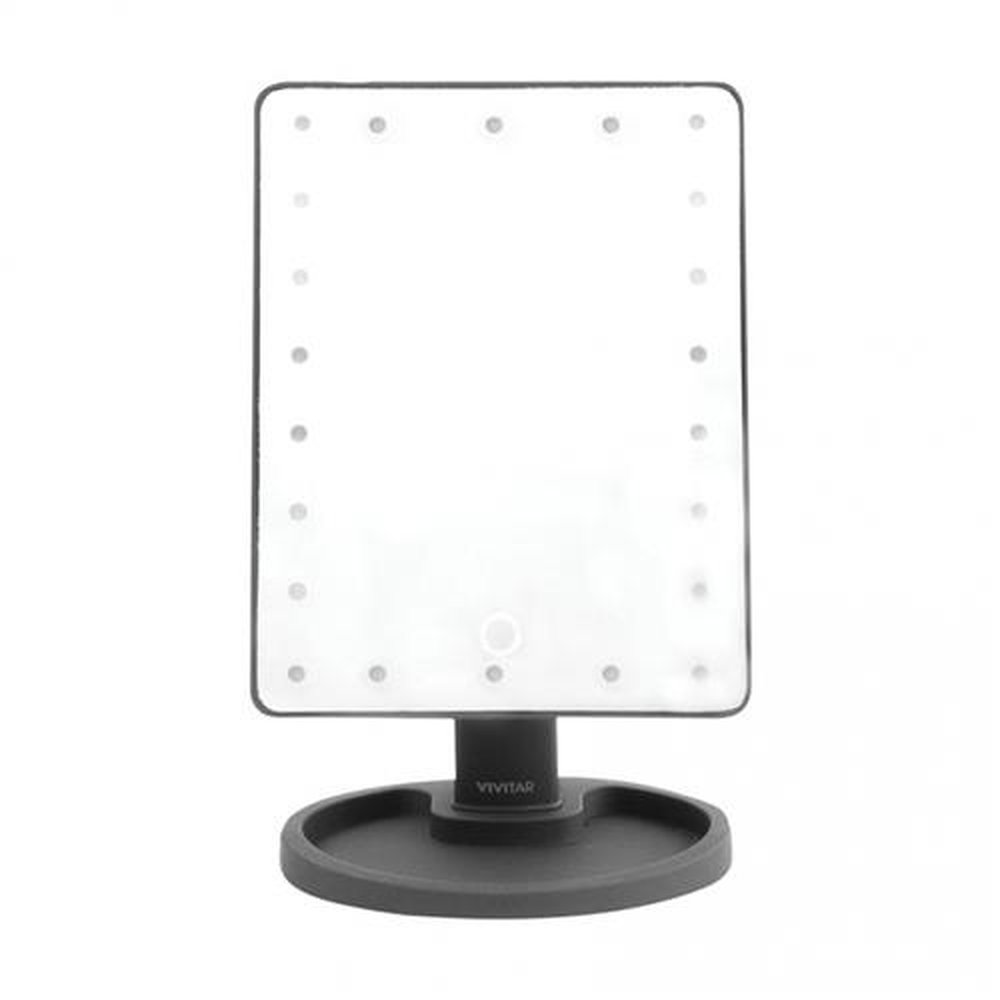 Espelho Hollywood By Vivitar 360° Com 22 Leds E Base Para Maquiagem - Preta