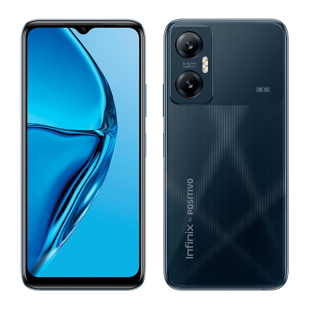 Smartphone Positivo Infinix Hot 20 5G Preto,Tela 6.6",5G+WiFi+NFC,Android 12,Câm.Traseira Dupla,Câm.Frontal 8MP,4GB RAM,128GB