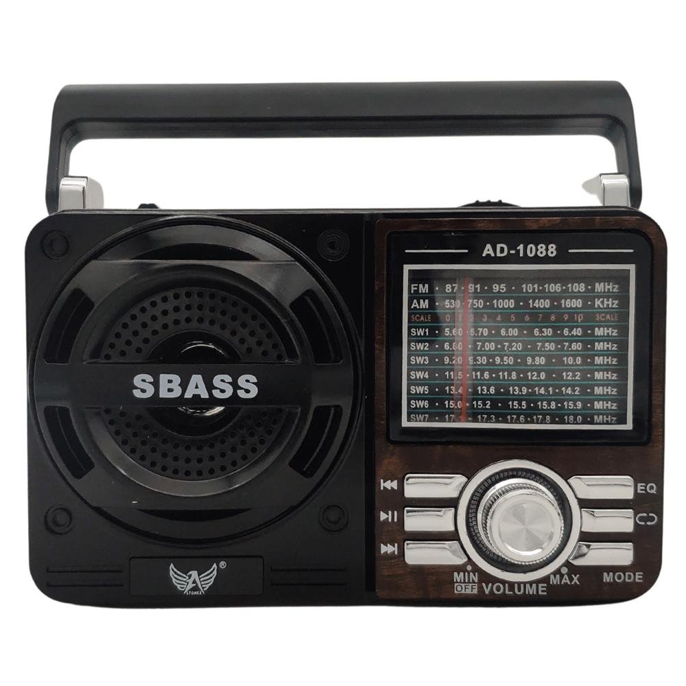 Radio Retro Analogico Radinho de Pilha Bluetooth Auxiliar Pendrive USB 3w Marrom